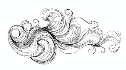 Fototapeta premium Abstract Curly Line Icon: Hand-drawn Decorative Element for Design Projects, Websites, and Branding 