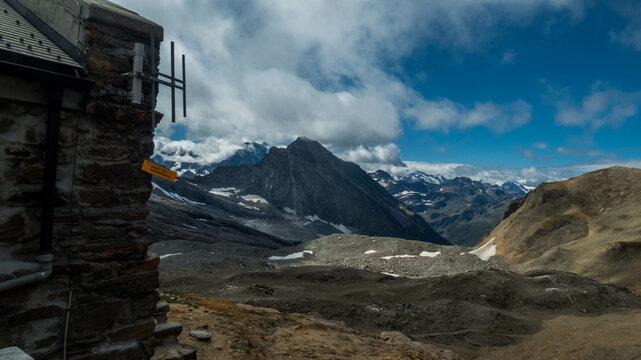 landscape from monte leone hutte on swiss alps