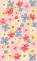 imagen vertical con fondo de flores con tonos pastel