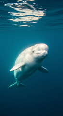 White Whale Swimming Underwater