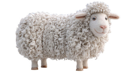 Fluffy sheep figurine isolated © Makinpede