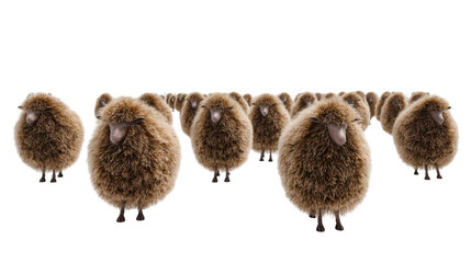 Cartoon sheep group illustration