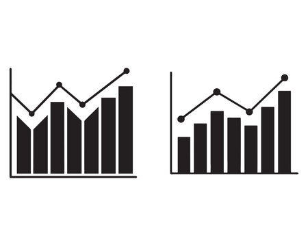 A simple line graph depicting three bars of varying heights, illustrating data trends or comparisons over time