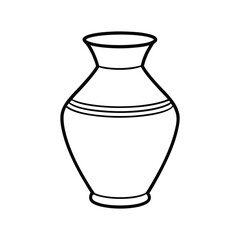 Vase line art vector illustration