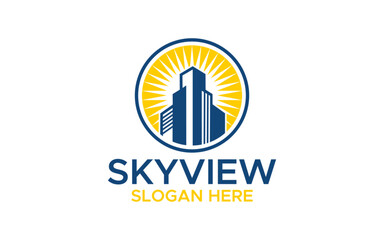 Construction Architecture Building Logo Design Template. Real estate logo design