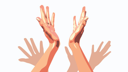 Elegant Woman's Hands: Flat Vector Illustration, Isolated on White Background, Perfect for Design   