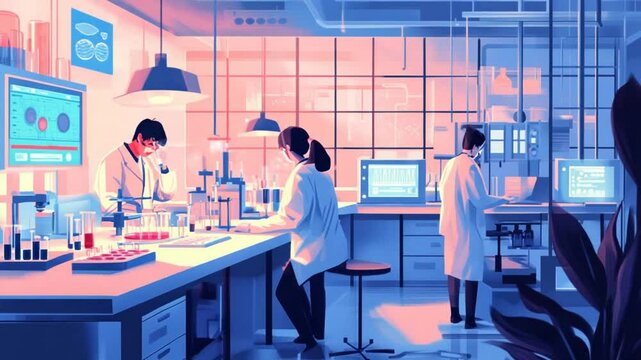 Innovative scientific research in a laboratory with a team of dedicated scientists