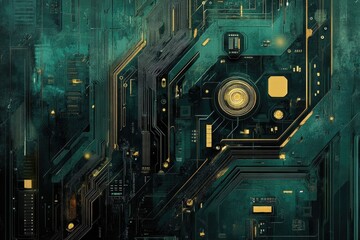 Fototapeta premium Futuristic circuit board texture