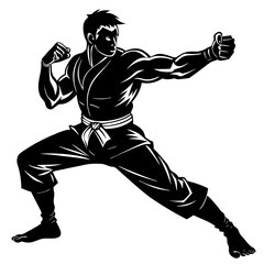 Martial Artist Pose &ndash; Karate Fighter in Action
