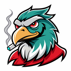 Angry Hawk Mascot – Cartoon Aggressive Bird Head