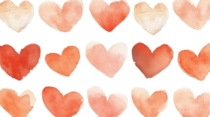 Obraz premium A pattern of various shades of heart shapes.