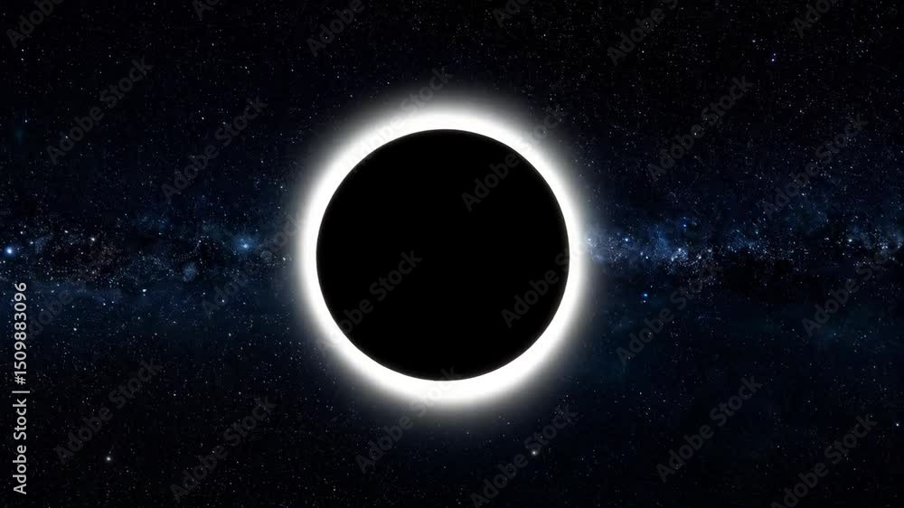 Aufkleber astronomic rendition of a ring of light around a dark circle in a star field. milky way background w