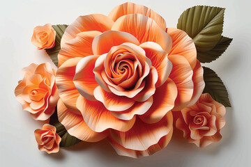 Beautiful roses isolated on white