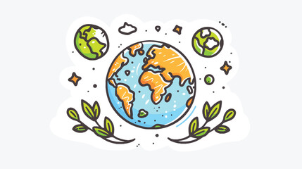 Happy Earth Day: Celebrate Our Planet with This Vibrant Flat Icon Design. Perfect for eco-friendly  