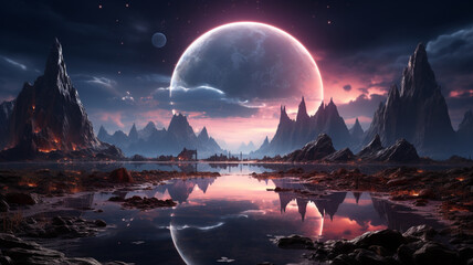 abstract futuristic background. Neon