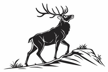 Stag in Black: Bold Vector Statement