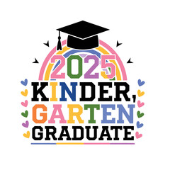Kindergarten Graduate, Class of 2025 SVG, Graduation PNG, Kids Graduation Clipart