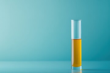 Clear cylinder with bright yellow liquid