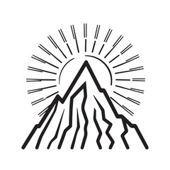 Mountain silhouette icon vector