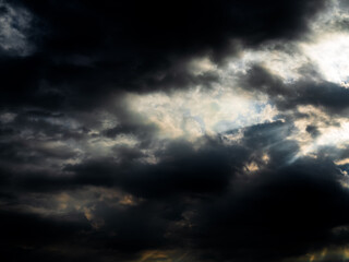 Cloud storm sky dark rain lightning thunder stormy typhoon nature light scene rainy atmosphere...