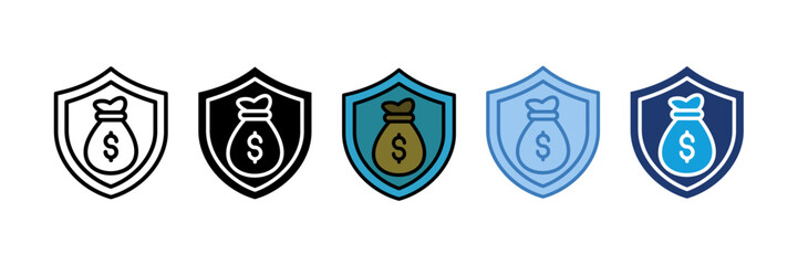 Money Shield Icon Element For Design