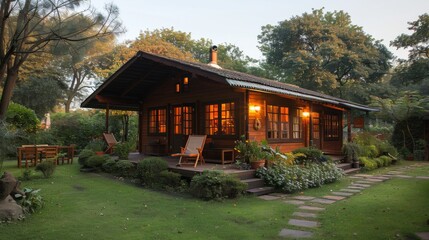 Wooden garden house, a small cozy cottage on your own plot among the trees for a secluded weekend getaway