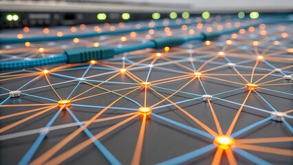 Exploring network infrastructure connectivity cable data transfer and server communication systems design here