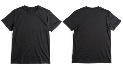 Black t shirt mockup template front and back view for fashion apparel and clothing design presentation