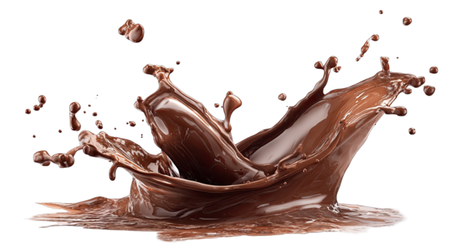 Rich, dark chocolate splash.  A dynamic,  delicious cascade of liquid chocolate