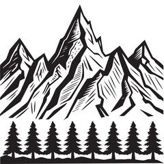 Mountain silhouette icon vector