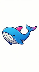 Blue Whale Cartoon Illustration