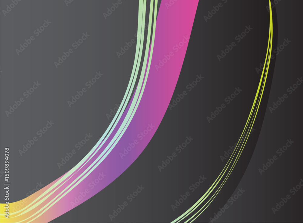 Poster abstract geometric lines pattern on black background. elegant dark gray color with textured modern d