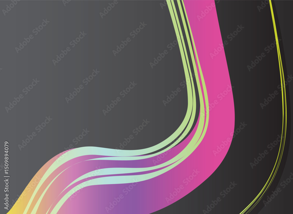 Poster abstract geometric lines pattern on black background. elegant dark gray color with textured modern d