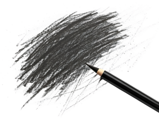   black pastel scratch scribbling texture isolated on white background .PNG