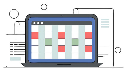 plan schedule calendars online on a laptop timeline design on technology digital concept arranging appointment agendas in business managing a planning meeting 55891036 1