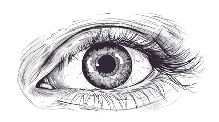 Obraz premium Hand-Drawn Healthy Human Eye: Detailed Vector Illustration for Medical, Ophthalmology, and Science 