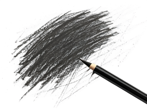   black pastel scratch scribbling texture isolated on white background .PNG