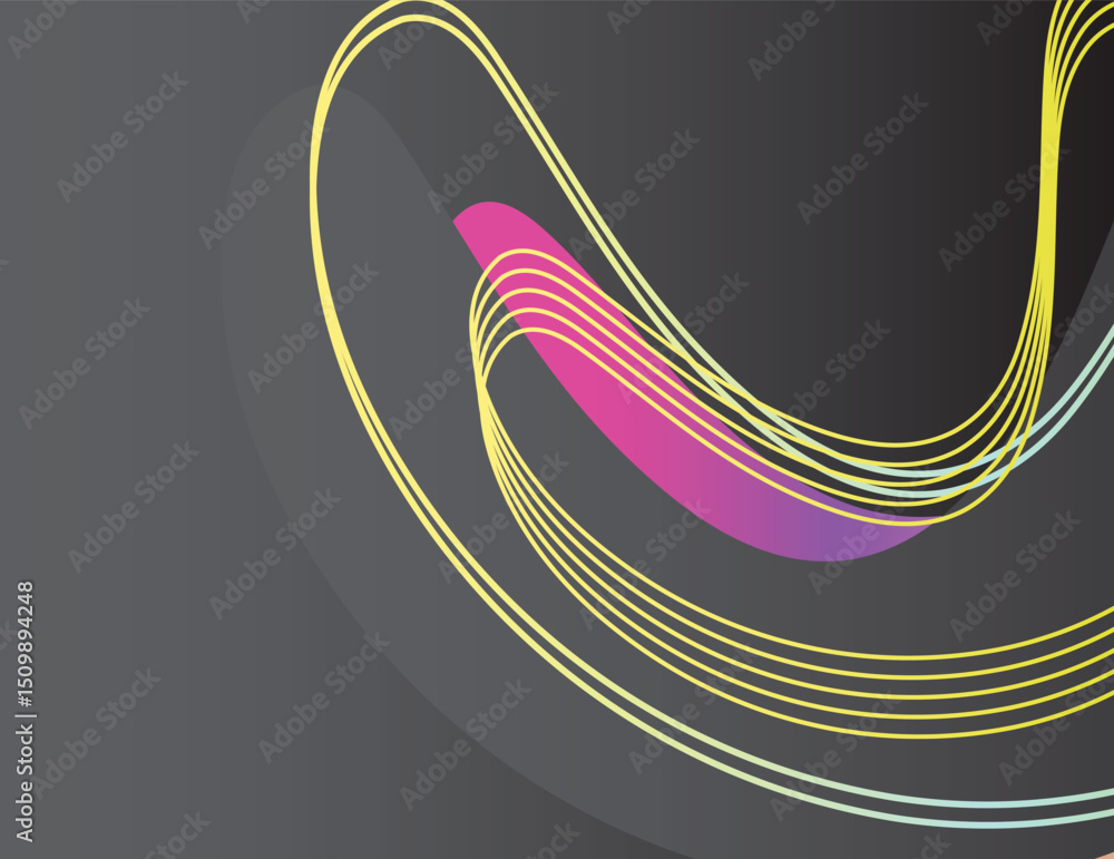 Aufkleber abstract geometric lines pattern on black background. elegant dark gray color with textured modern d