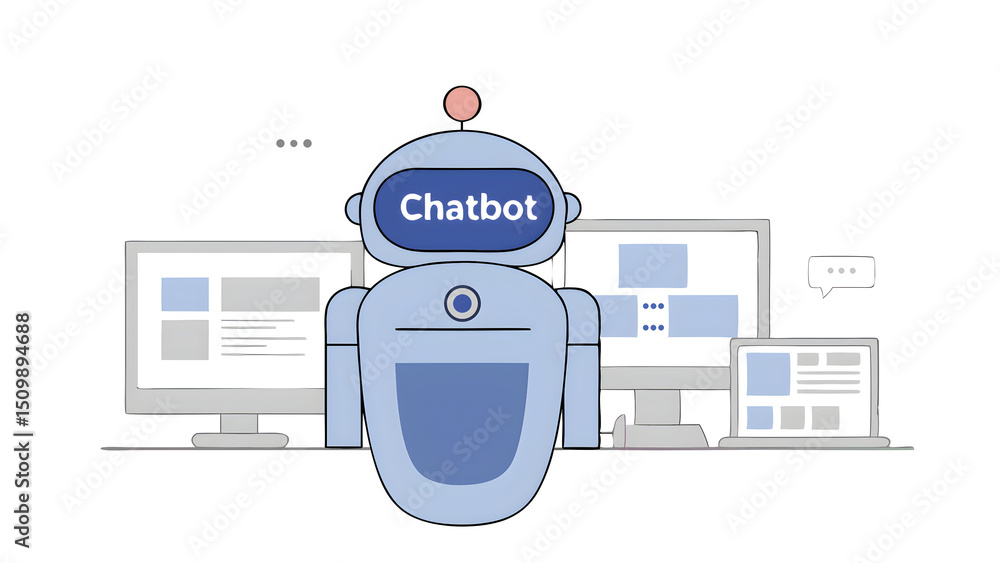 Poster robot intelligent digital chatbot chat assistant robot customer ai artificial intelligence technolog