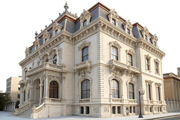 Fototapeta premium Large white building with a lot of windows