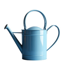 Metal watering can for watering flowers, isolated on a transparent background. Classic garden tool with spout and handle, perfect for indoor and outdoor plants. 