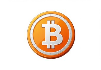 Obraz premium Orange bitcoin coin with white letter b isolated on white background