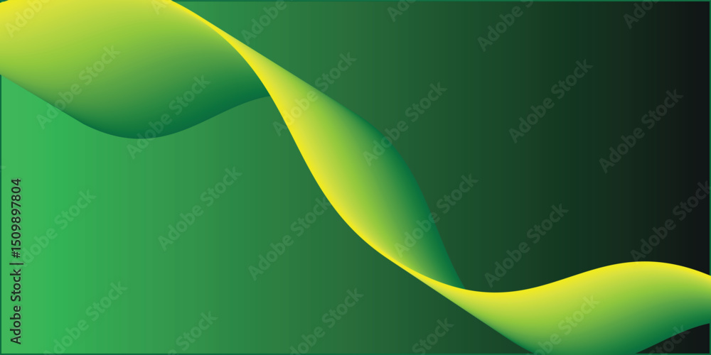Poster abstract green wave gradient pattern