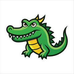 Obraz premium Crocodile icon vector illustration isolated on white background