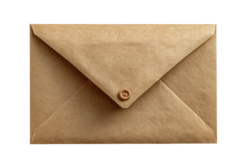 PNG Vintage brown envelope with button closure on black background