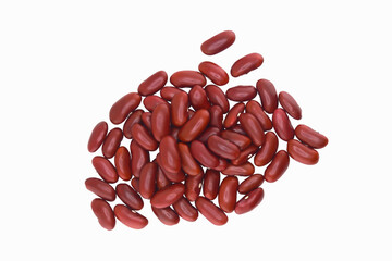 Red beans are a healthy food with a white background. All seeds, vegetables, beans are nutritious and delicious.

