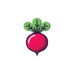 Radish icon in flat style.