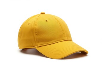 Fototapeta premium Yellow baseball cap isolated on white background