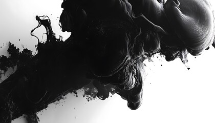 Abstract ink swirls on white