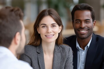 Confident Woman with Colleagues: A Professional Portrait